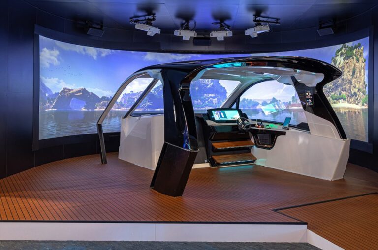 Simulador com IA permite pilotar barco em lago montanhoso