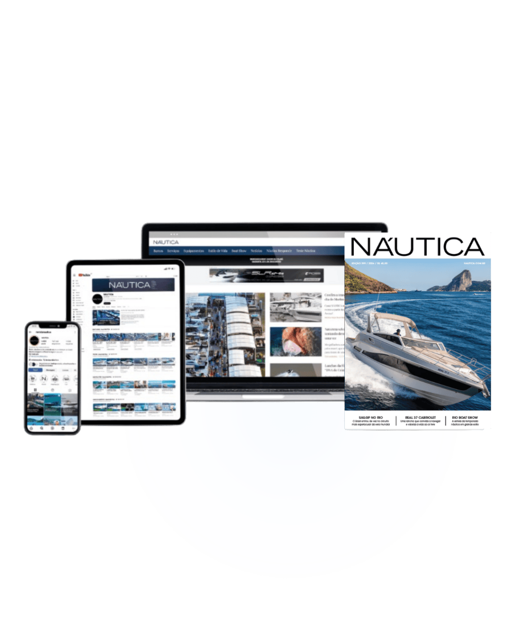 Aplicativo Revista Náutica no iPhone — acervo digital completo